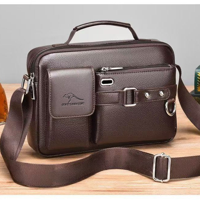 Shoulder Bag Men's Business Casual Versatile Practical Crossbody Bag Briefcase Large Capacity Multi-Compartment Portable Carry-On Bag