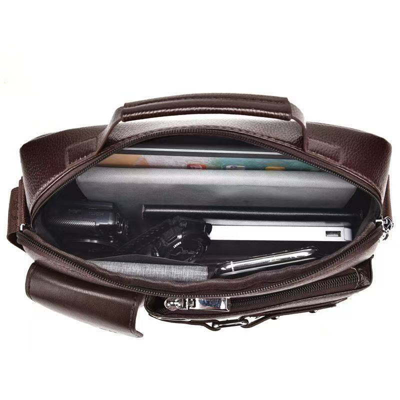 Shoulder Bag Men's Business Casual Versatile Practical Crossbody Bag Briefcase Large Capacity Multi-Compartment Portable Carry-On Bag