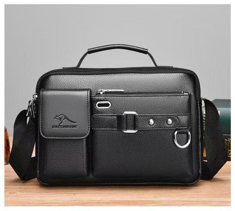 Shoulder Bag Men's Business Casual Versatile Practical Crossbody Bag Briefcase Large Capacity Multi-Compartment Portable Carry-On Bag
