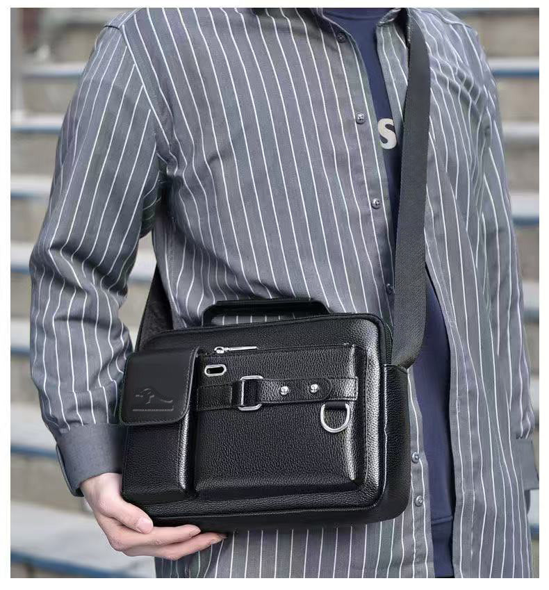 Shoulder Bag Men's Business Casual Versatile Practical Crossbody Bag Briefcase Large Capacity Multi-Compartment Portable Carry-On Bag
