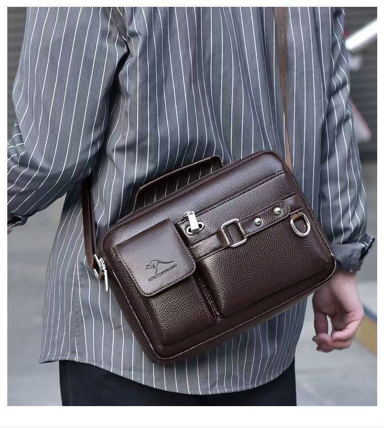 Shoulder Bag Men's Business Casual Versatile Practical Crossbody Bag Briefcase Large Capacity Multi-Compartment Portable Carry-On Bag