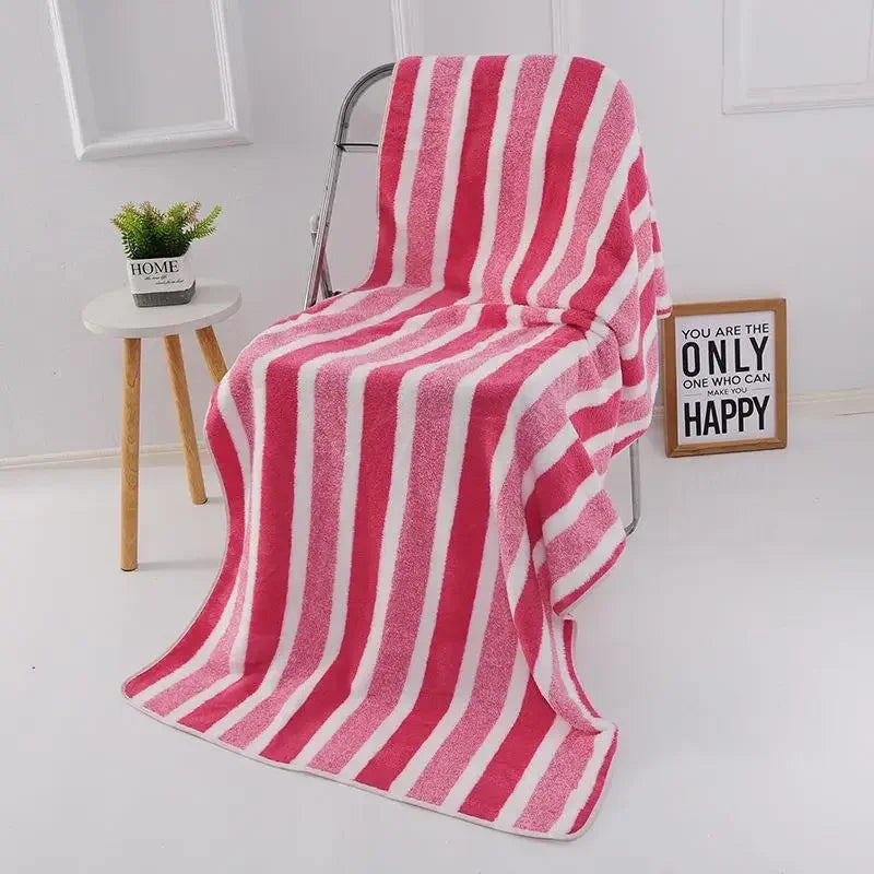 Ensemble de serviettes à motif rayé, serviettes de bain douces, séchage rapide, absorbantes