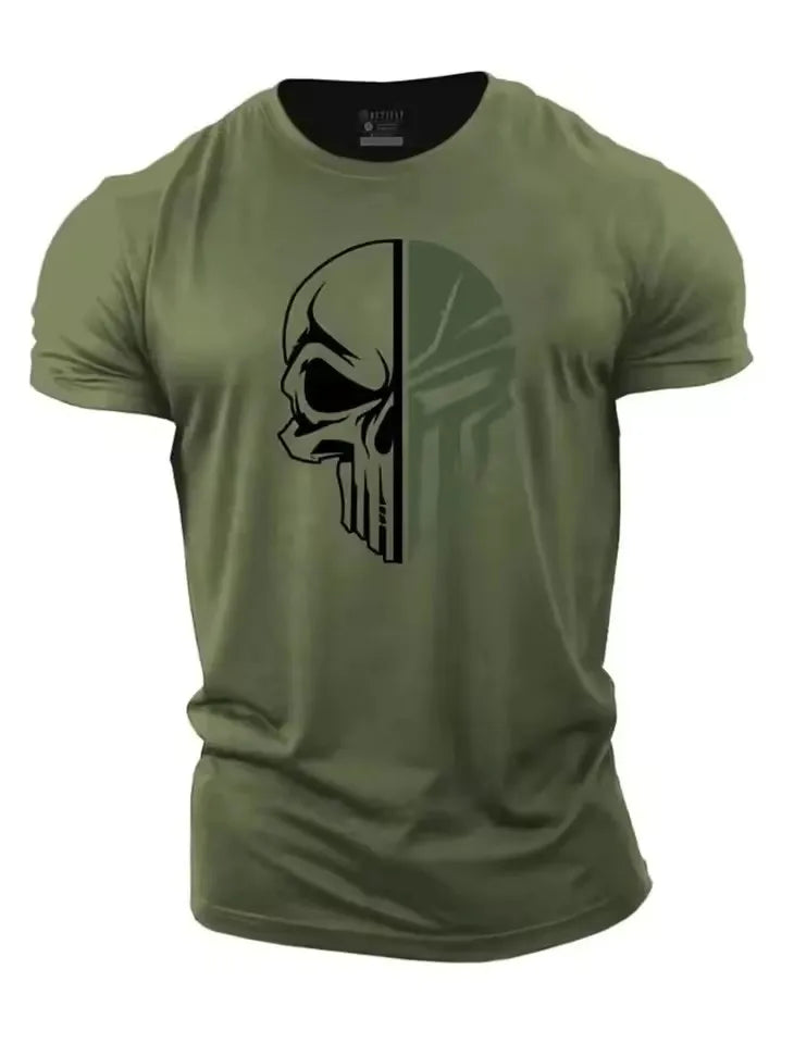 3D hommes t-shirt pour hommes imprimer militaire crâne t-shirt surdimensionné salle de sport à manches courtes vêtements de Sport hommes vêtements Sport top t-shirts