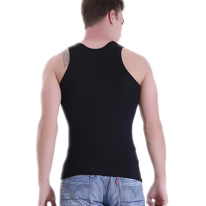 1/3 pièces hommes quatre saisons couleur unie grande taille gilet confortable pur coton jeunesse sport et haut de fitness Base d'âge moyen T