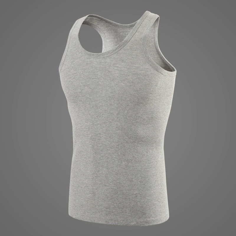 1/3 pièces hommes quatre saisons couleur unie grande taille gilet confortable pur coton jeunesse sport et haut de fitness Base d'âge moyen T