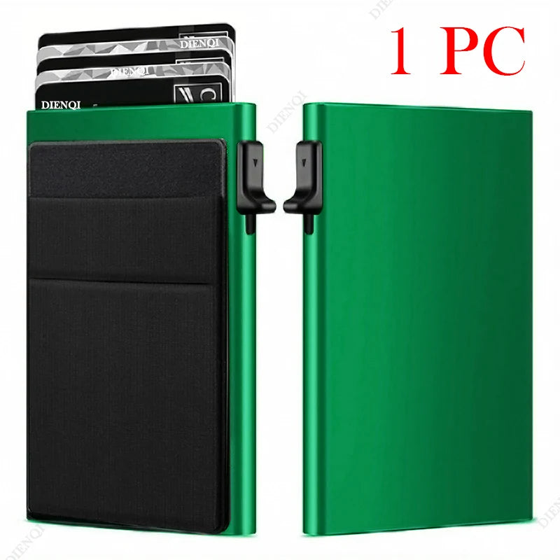 Carteras Choice-Porte-cartes de crédit Rfid pour hommes, mince, mini portefeuilles minimalistes, étui en métal de luxe, porte-cartes d'identité bancaires