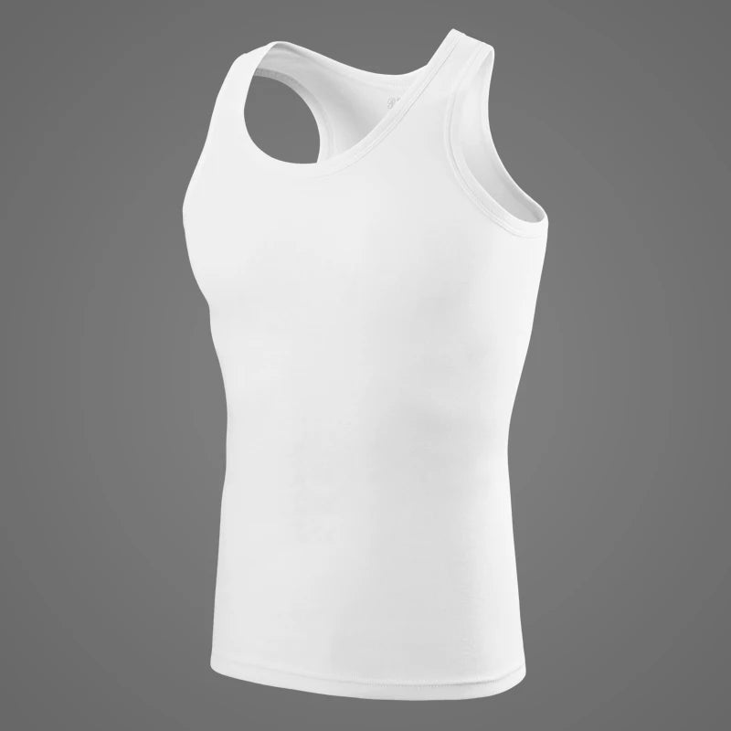 1/3 pièces hommes quatre saisons couleur unie grande taille gilet confortable pur coton jeunesse sport et haut de fitness Base d'âge moyen T