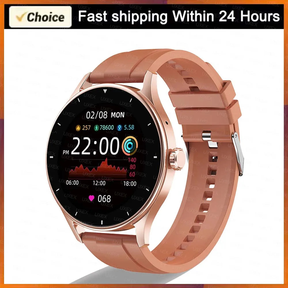 Nouvelle montre connectée Plus pour femmes et hommes, cadeau pour femmes, montre de sport et de fitness pour hommes, moniteur de fréquence cardiaque, montres connectées étanches pour Android et iOS
