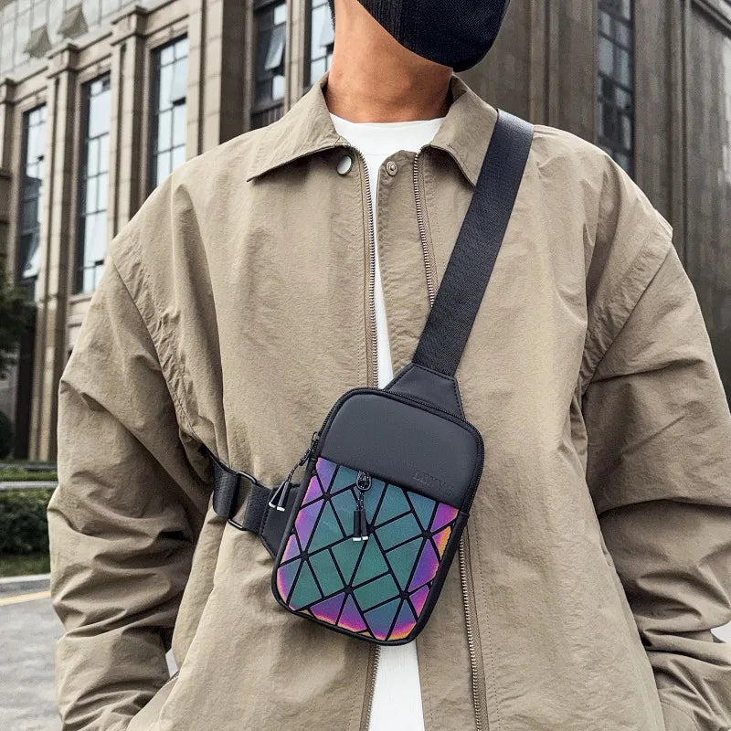 Nouveau petit sac à bandoulière universel décontracté losange grille épaule mode téléphone portable sac de poitrine Premium sac à bandoulière