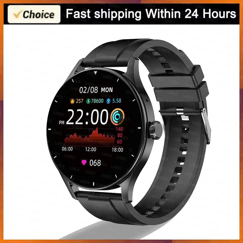 Nouvelle montre connectée Plus pour femmes et hommes, cadeau pour femmes, montre de sport et de fitness pour hommes, moniteur de fréquence cardiaque, montres connectées étanches pour Android et iOS