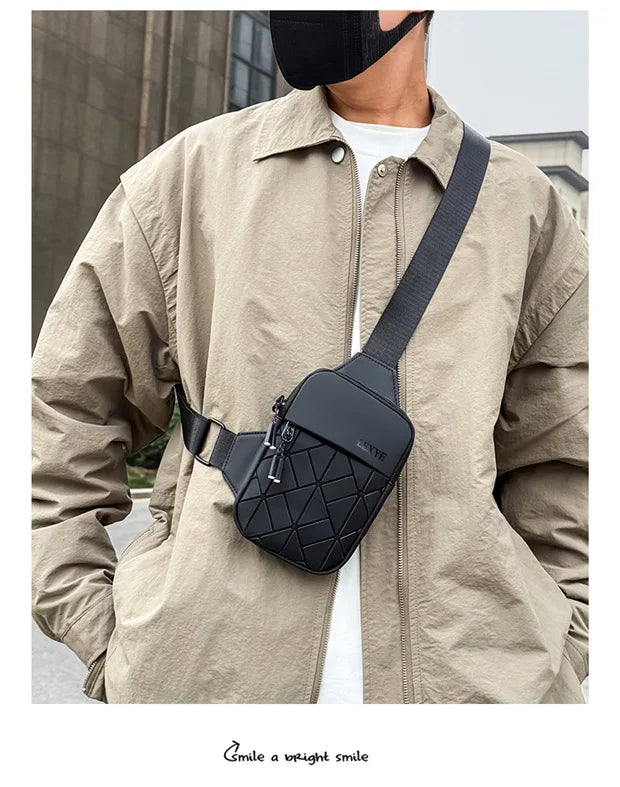 Nouveau petit sac à bandoulière universel décontracté losange grille épaule mode téléphone portable sac de poitrine Premium sac à bandoulière
