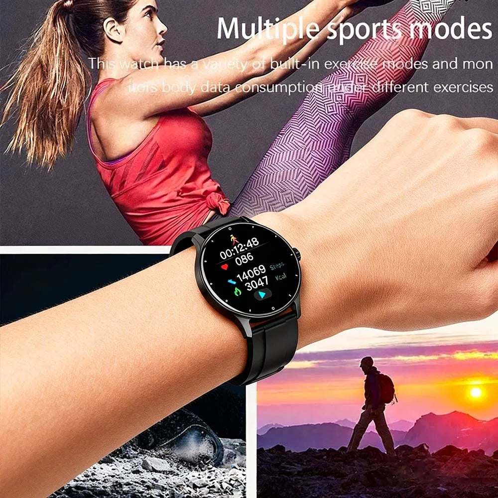 Nouvelle montre connectée Plus pour femmes et hommes, cadeau pour femmes, montre de sport et de fitness pour hommes, moniteur de fréquence cardiaque, montres connectées étanches pour Android et iOS