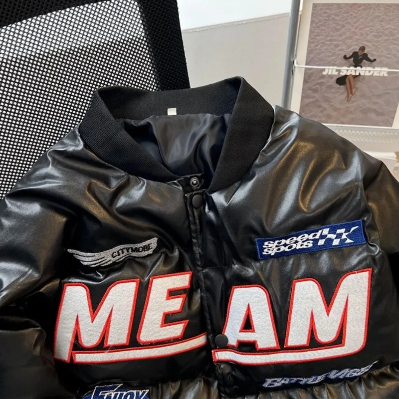Hiver nouvelle mode lettre brodée pain vêtements dames Y2K gothique Hip Hop populaire décontracté Joker Couple coton rembourré veste