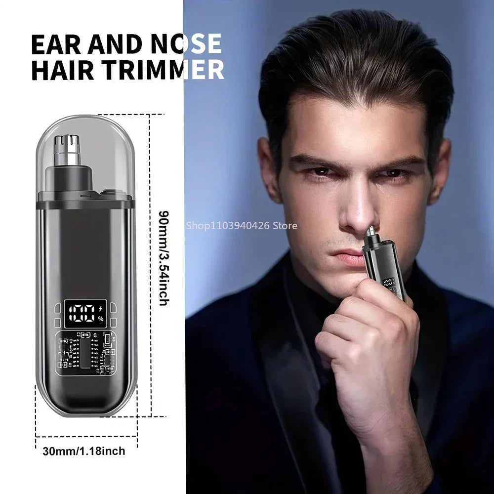 Tondeuses électriques pour le nez et les oreilles pour hommes, rechargeables par USB, design compact et portable, avec charge rapide, kit de toilettage électrique