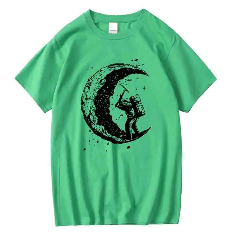 Hommes de haute qualité 100% coton lune imprimer décontracté été Cool à manches courtes hommes t-shirt ample t-shirt hommes t-shirts hommes t-shirt hauts