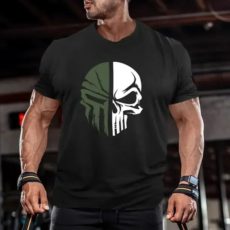 3D hommes t-shirt pour hommes imprimer militaire crâne t-shirt surdimensionné salle de sport à manches courtes vêtements de Sport hommes vêtements Sport top t-shirts
