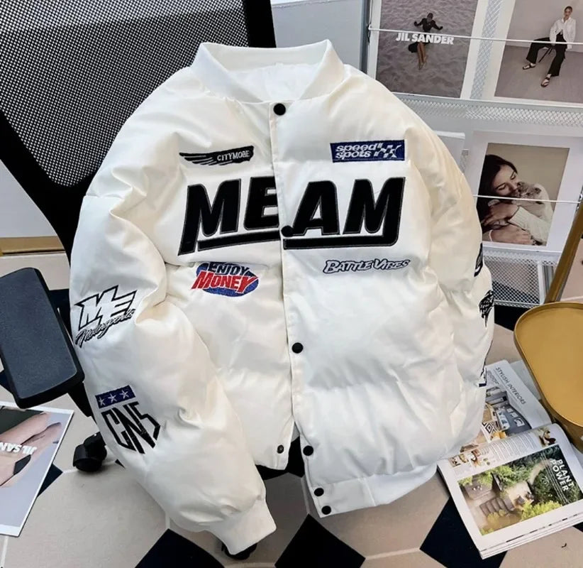 Hiver nouvelle mode lettre brodée pain vêtements dames Y2K gothique Hip Hop populaire décontracté Joker Couple coton rembourré veste
