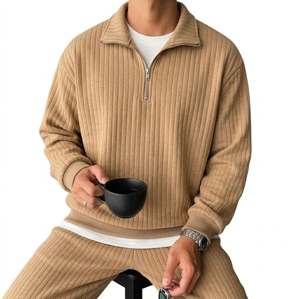 Sweat-shirts pour hommes à col zippé, pulls de luxe à rayures unies, sweats à capuche zippés, chemises zippées à col en V pour la gym, manteaux pour hommes à manches longues