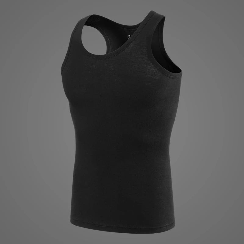 1/3 pièces hommes quatre saisons couleur unie grande taille gilet confortable pur coton jeunesse sport et haut de fitness Base d'âge moyen T