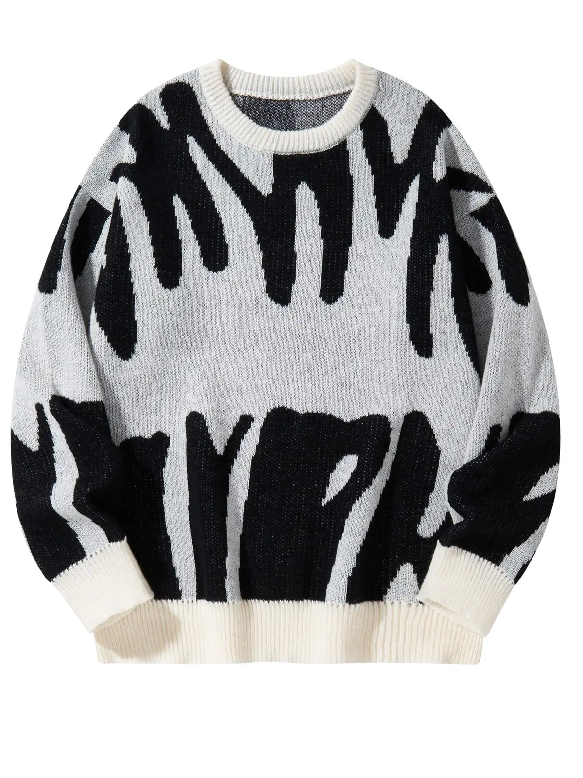 Pull à col rond à motif jacquard irrégulier pour hommes, pull décontracté, document d'abonnés, populaire, nouveau, automne, hiver