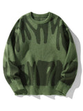 Pull à col rond à motif jacquard irrégulier pour hommes, pull décontracté, document d'abonnés, populaire, nouveau, automne, hiver