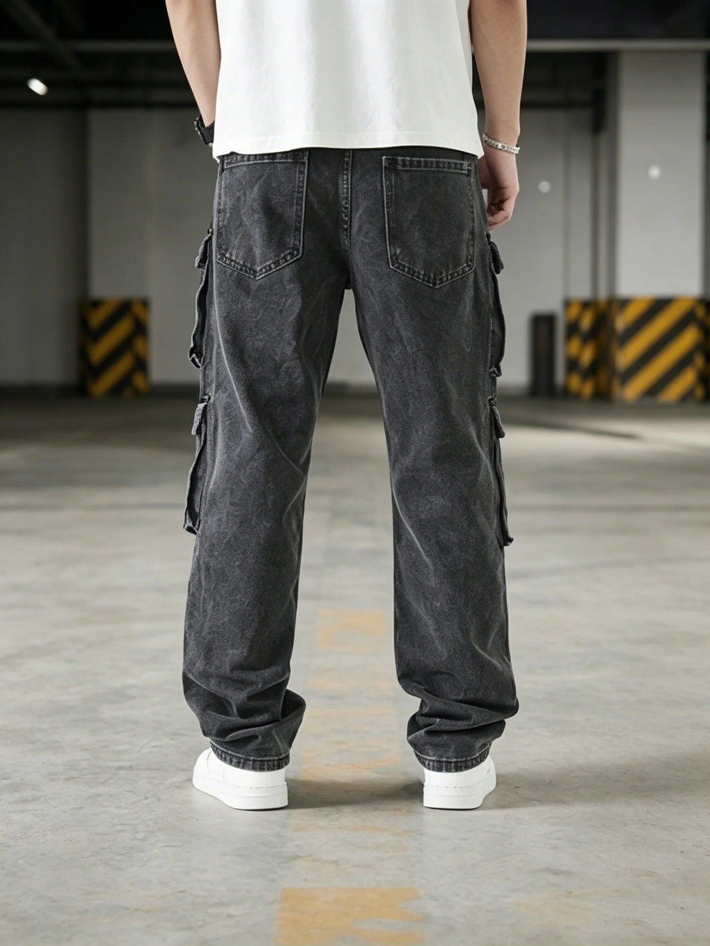 Jean Cargo Baggy Vintage pour Homme, Coupe Droite, Style Hip Hop, Multi-Poches, Jambe Large, Streetwear, Pantalon Cargo Ample