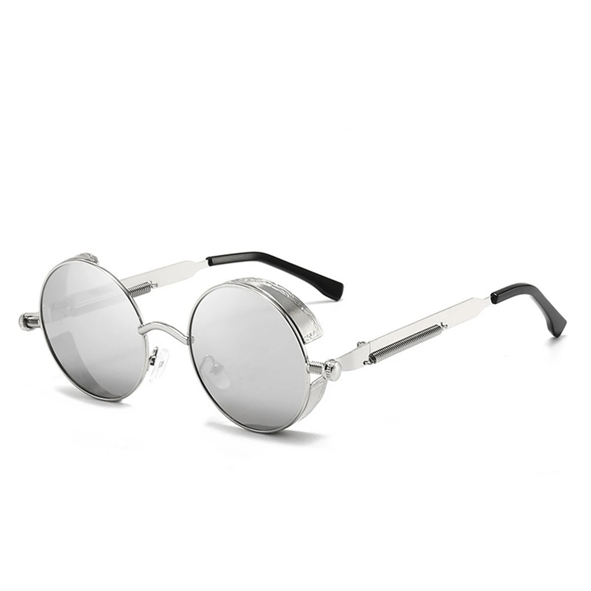 Lunettes de soleil rétro punk lunettes réfléchissantes rondes lunettes de soleil pour hommes et femmes