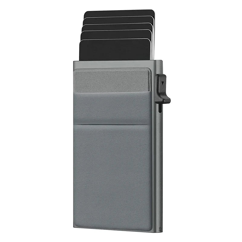 Carteras Choice-Porte-cartes de crédit Rfid pour hommes, mince, mini portefeuilles minimalistes, étui en métal de luxe, porte-cartes d'identité bancaires