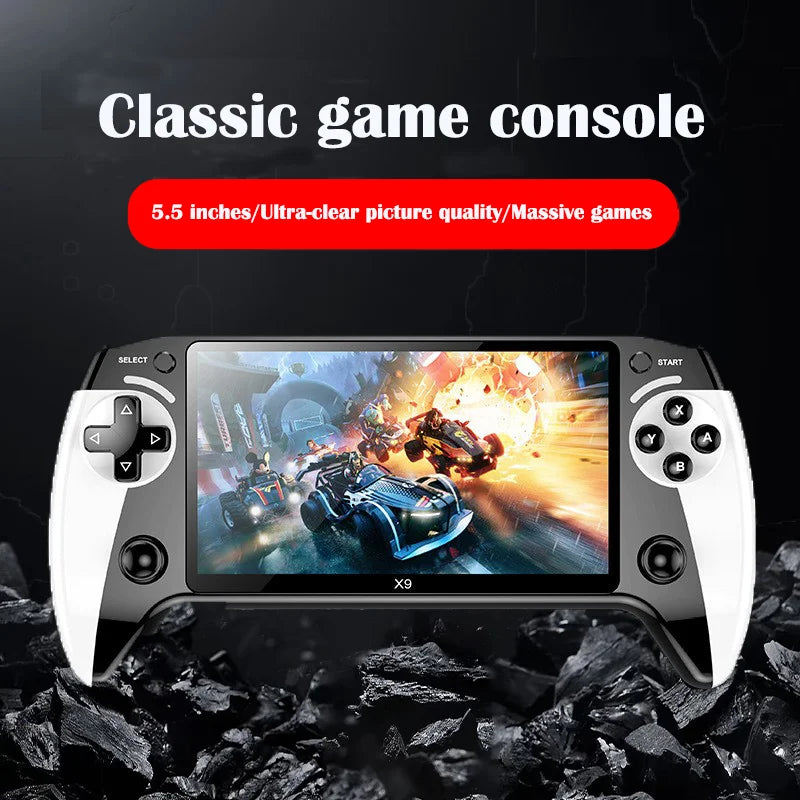 Console de jeu portable X9, écran HD de 5,5 pouces, plusieurs langues, vidéo d'arcade GBA rétro, 8 simulateurs avec 360 °   joysti antidérapant