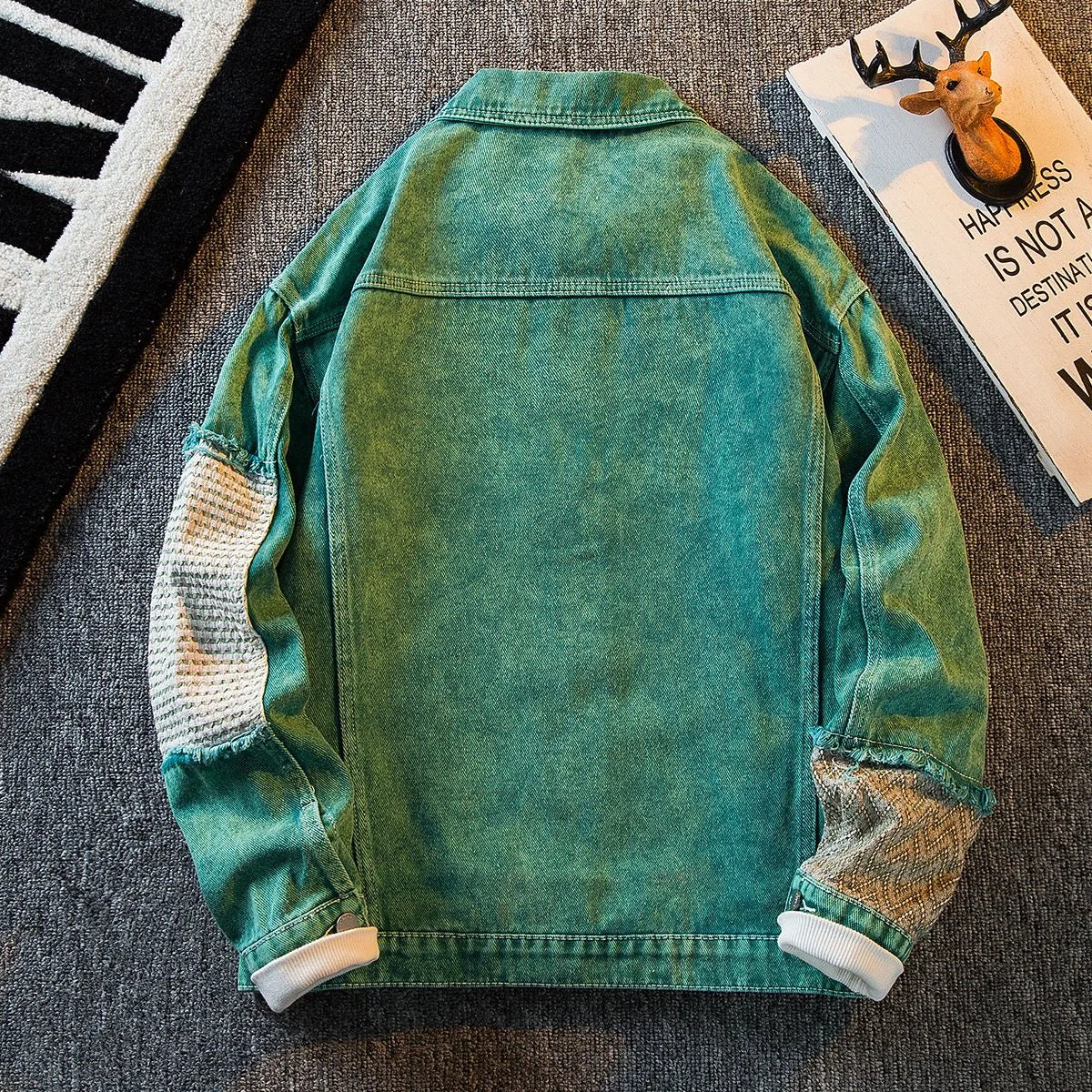 Veste en jean vintage pour homme, grande taille, décontractée, confortable, respirante, haute qualité, mode printemps et automne 2024