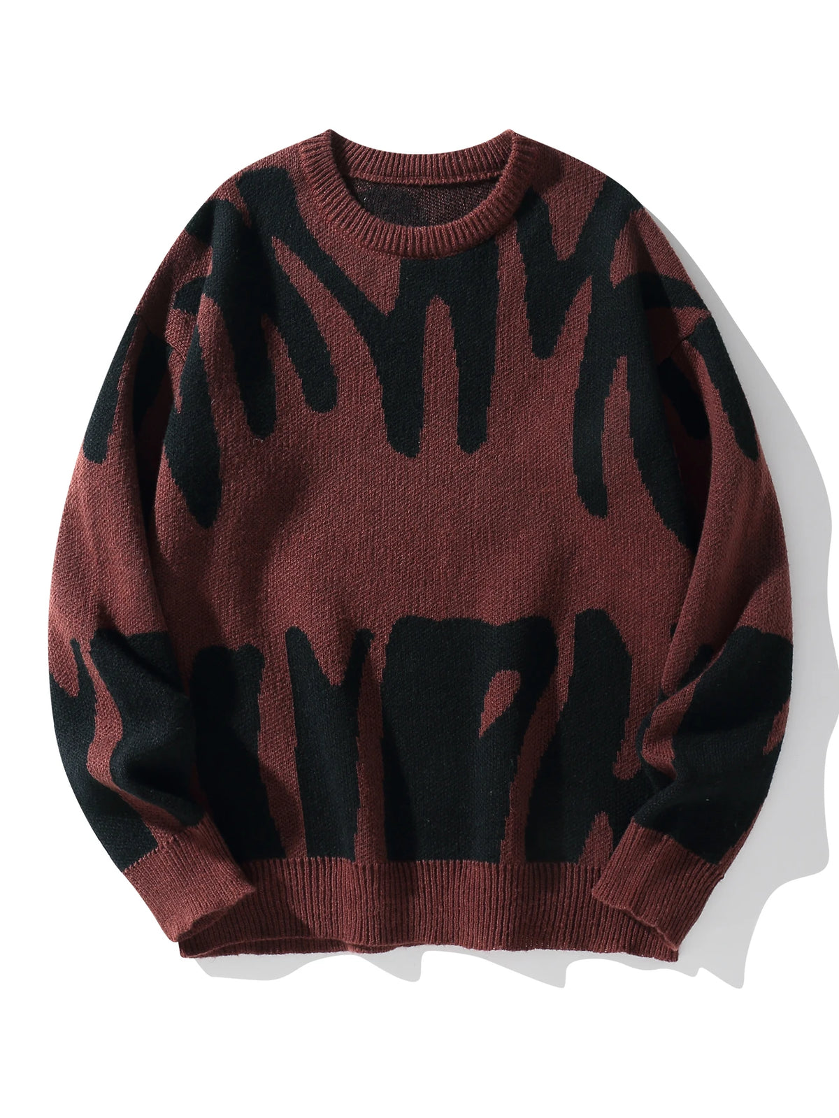 Pull à col rond à motif jacquard irrégulier pour hommes, pull décontracté, document d'abonnés, populaire, nouveau, automne, hiver