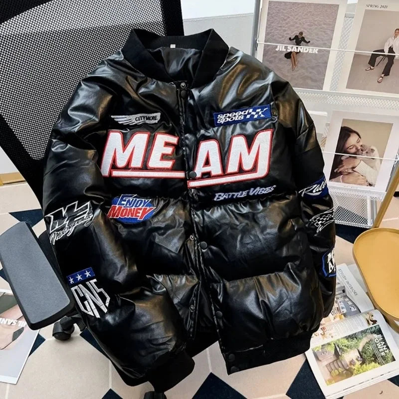 Hiver nouvelle mode lettre brodée pain vêtements dames Y2K gothique Hip Hop populaire décontracté Joker Couple coton rembourré veste