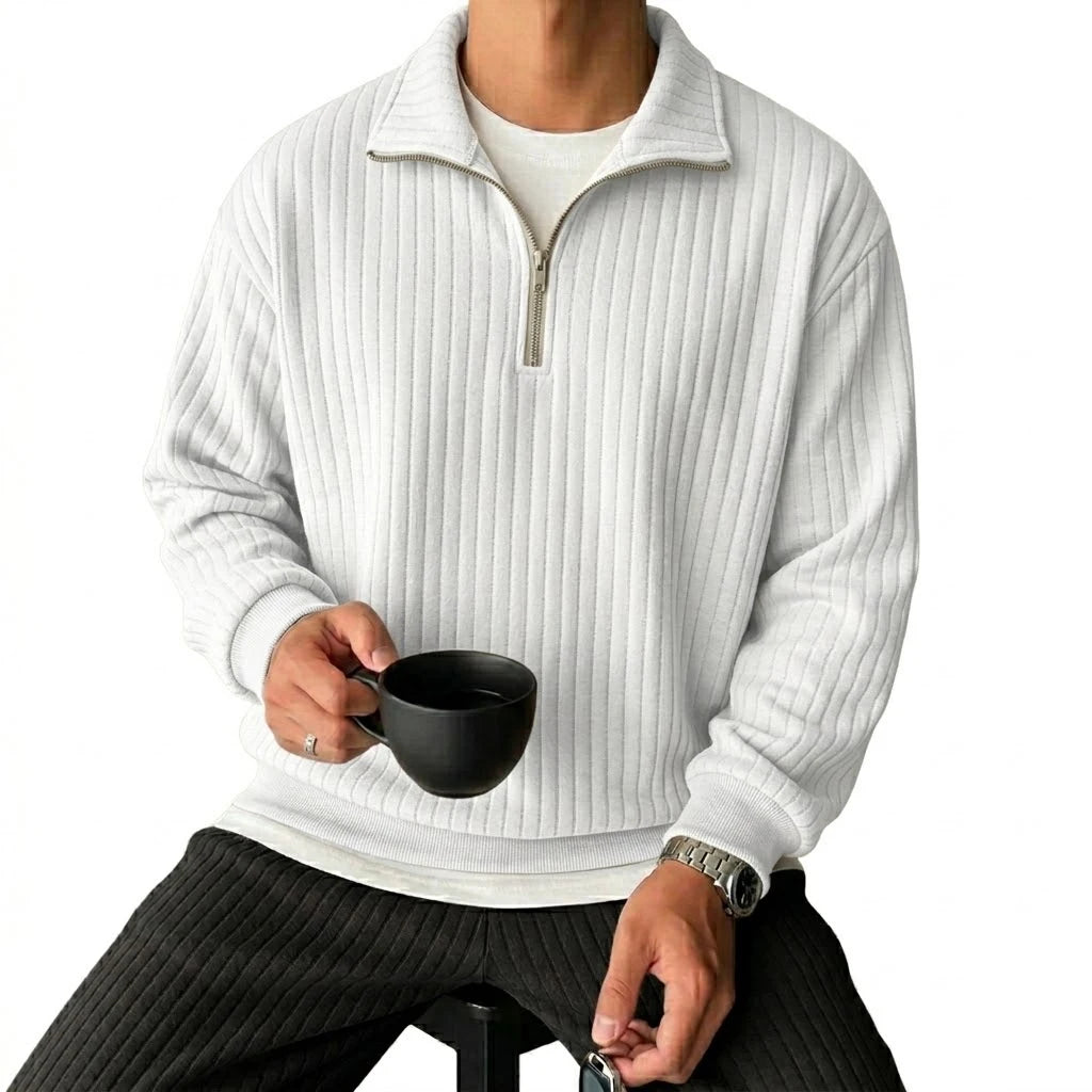 Sweat-shirts pour hommes à col zippé, pulls de luxe à rayures unies, sweats à capuche zippés, chemises zippées à col en V pour la gym, manteaux pour hommes à manches longues