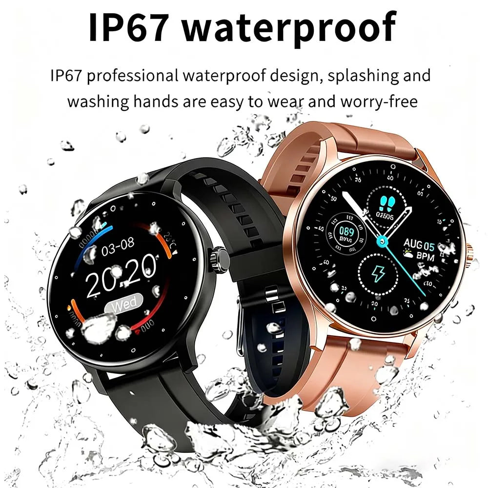 Nouvelle montre connectée Plus pour femmes et hommes, cadeau pour femmes, montre de sport et de fitness pour hommes, moniteur de fréquence cardiaque, montres connectées étanches pour Android et iOS