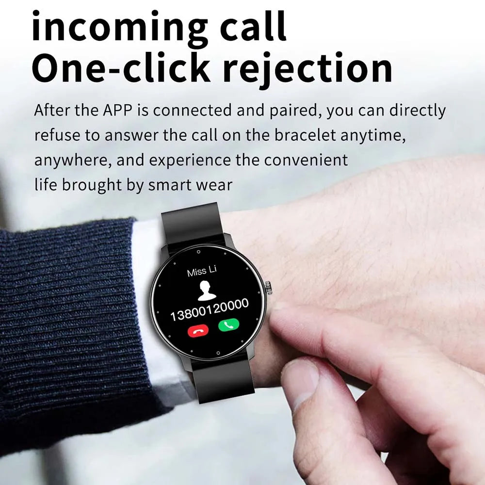 Nouvelle montre connectée Plus pour femmes et hommes, cadeau pour femmes, montre de sport et de fitness pour hommes, moniteur de fréquence cardiaque, montres connectées étanches pour Android et iOS