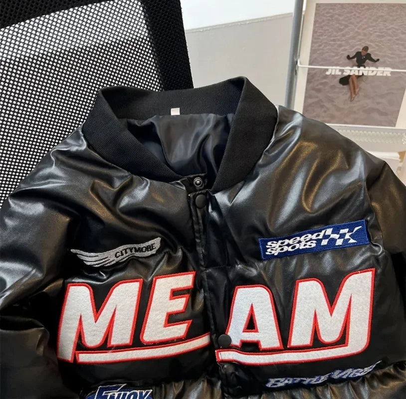 Hiver nouvelle mode lettre brodée pain vêtements dames Y2K gothique Hip Hop populaire décontracté Joker Couple coton rembourré veste