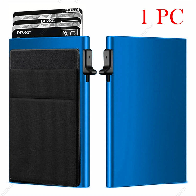 Carteras Choice-Porte-cartes de crédit Rfid pour hommes, mince, mini portefeuilles minimalistes, étui en métal de luxe, porte-cartes d'identité bancaires