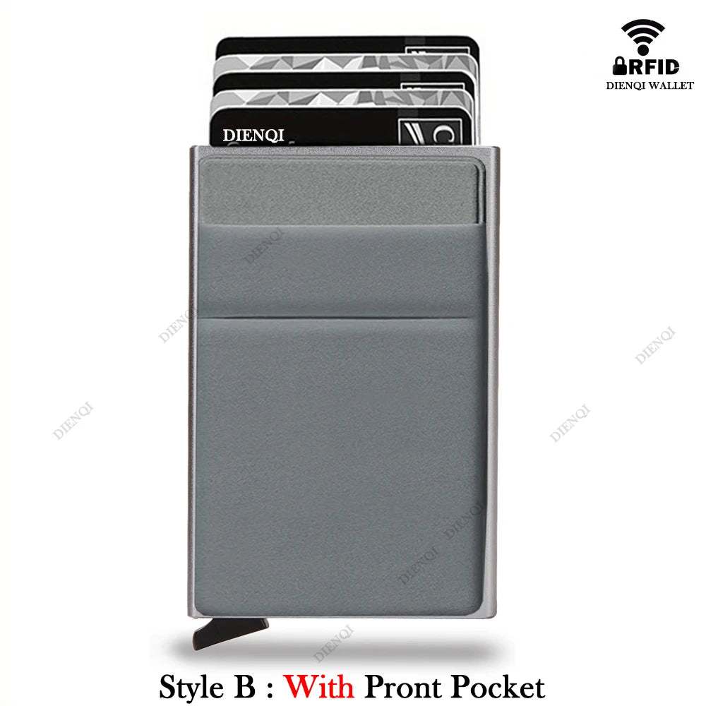 Carteras Choice-Porte-cartes de crédit Rfid pour hommes, mince, mini portefeuilles minimalistes, étui en métal de luxe, porte-cartes d'identité bancaires