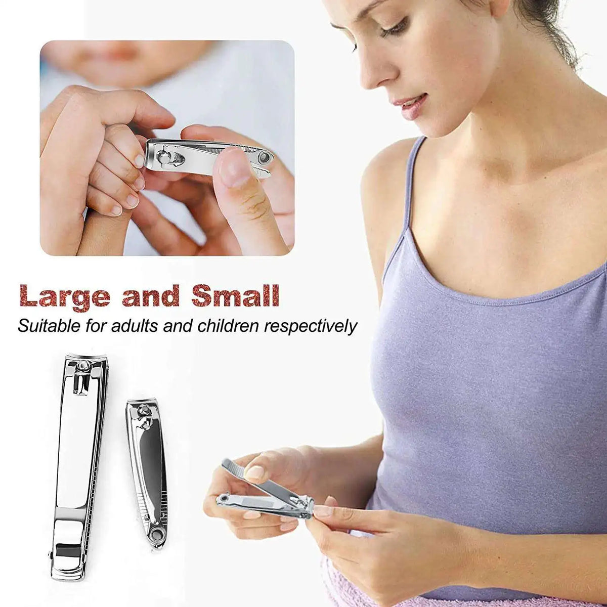 1/2 pièces coupe-ongles Premium en acier inoxydable coupe-ongles et orteils coupe-ongles coupe-ongles avec lime à ongles