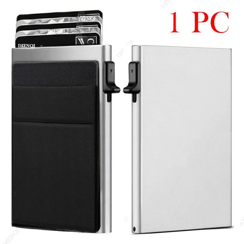 Carteras Choice-Porte-cartes de crédit Rfid pour hommes, mince, mini portefeuilles minimalistes, étui en métal de luxe, porte-cartes d'identité bancaires