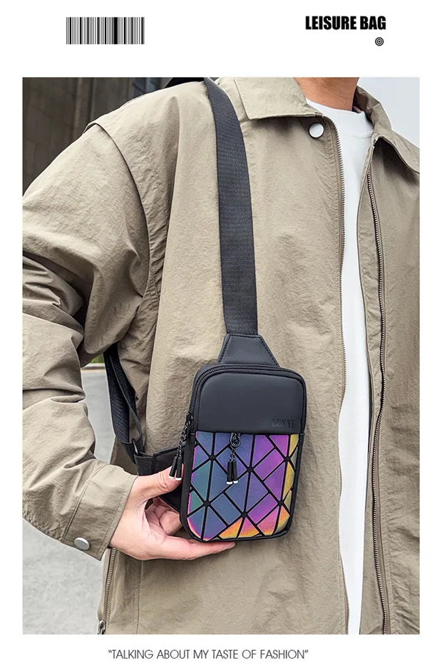 Nouveau petit sac à bandoulière universel décontracté losange grille épaule mode téléphone portable sac de poitrine Premium sac à bandoulière