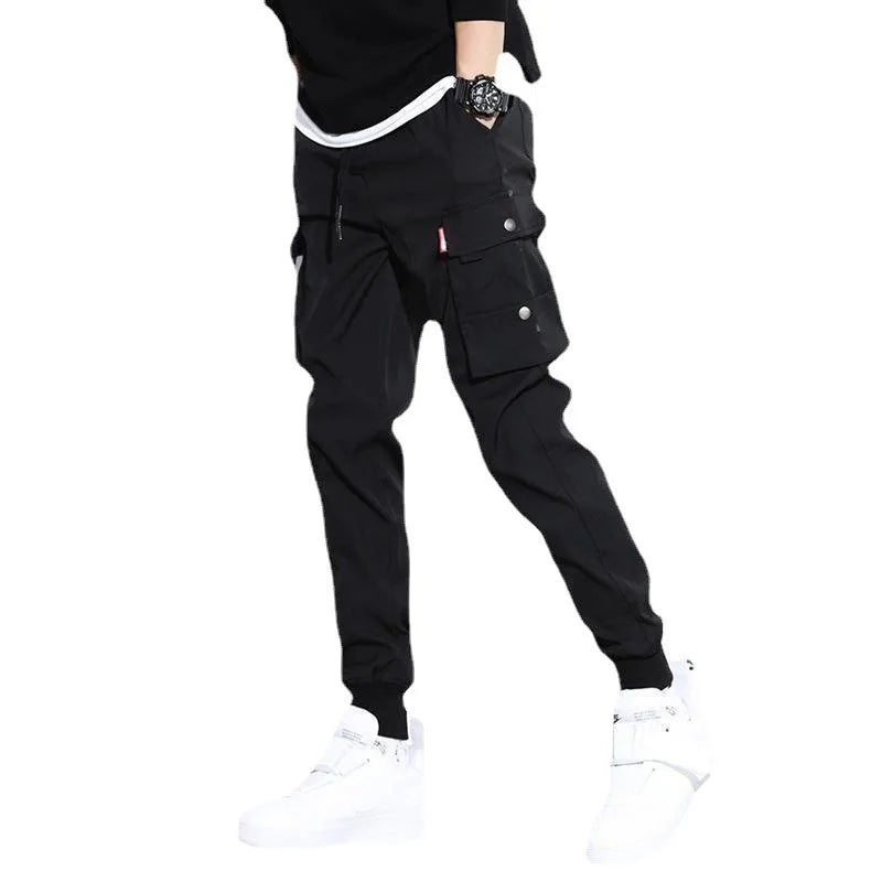 Pantalon Cargo tendance de couleur unie pour hommes, pantalon Cargo à poches multiples à rabat, pantalon d'extérieur ample et décontracté, pantalon de travail surdimensionné pour hommes, nouvelle collection 2025