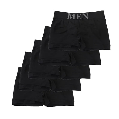 5 pièces Style mince hommes haute élastique couleur unie confortable Boxer slips culottes respirant collants