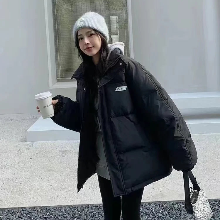 Hiver nouvelle mode lettre brodée pain vêtements dames Y2K gothique Hip Hop populaire décontracté Joker Couple coton rembourré veste