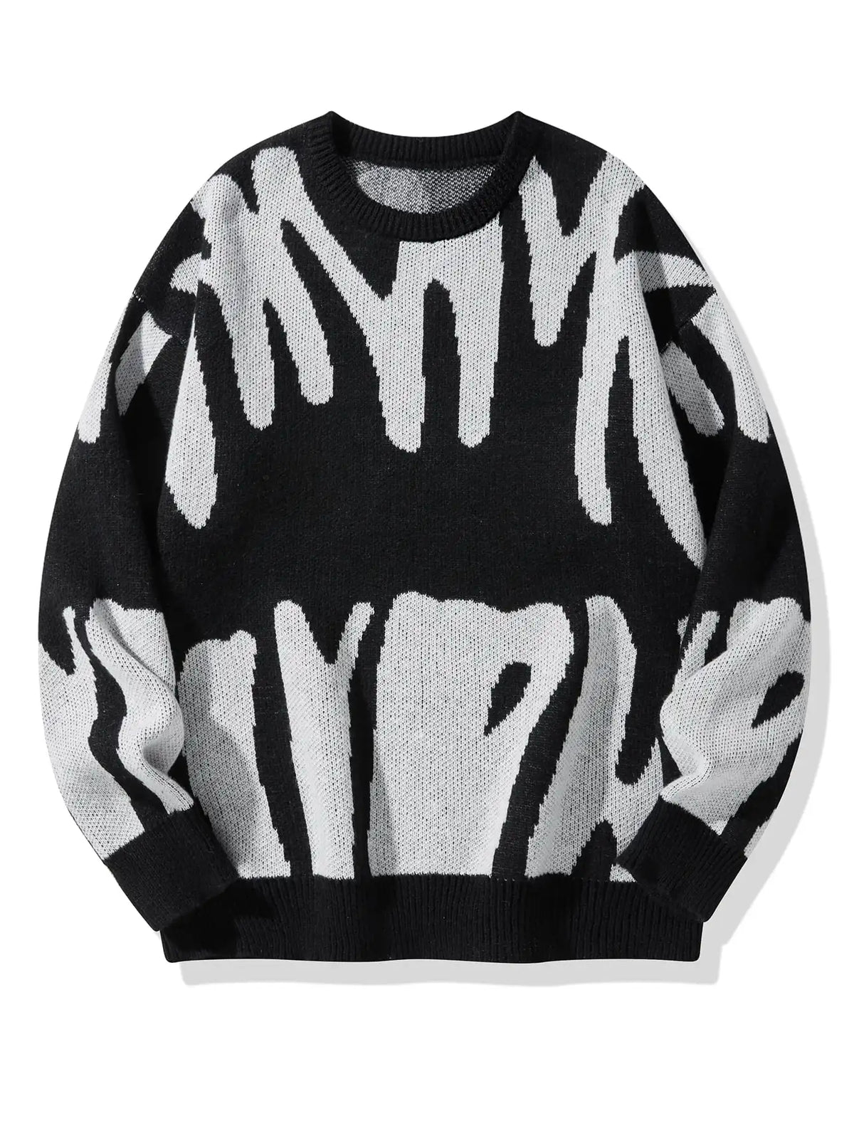 Pull à col rond à motif jacquard irrégulier pour hommes, pull décontracté, document d'abonnés, populaire, nouveau, automne, hiver