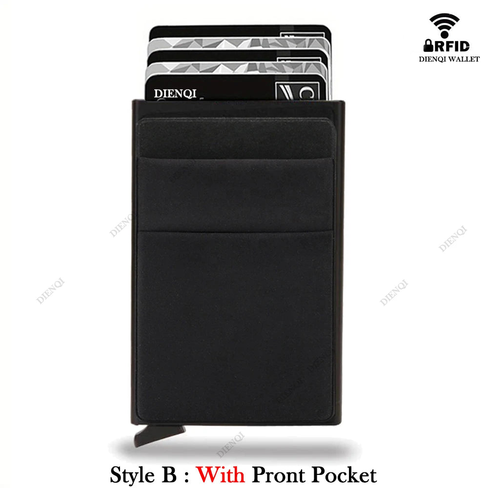 Carteras Choice-Porte-cartes de crédit Rfid pour hommes, mince, mini portefeuilles minimalistes, étui en métal de luxe, porte-cartes d'identité bancaires