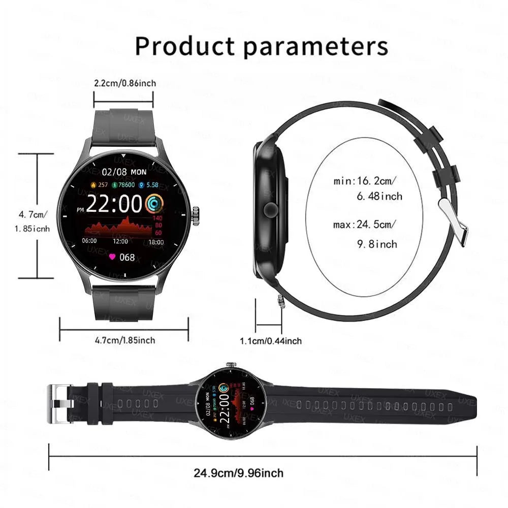Nouvelle montre connectée Plus pour femmes et hommes, cadeau pour femmes, montre de sport et de fitness pour hommes, moniteur de fréquence cardiaque, montres connectées étanches pour Android et iOS