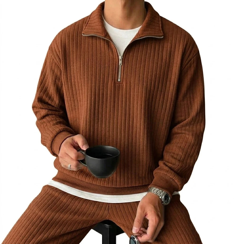 Sweat-shirts pour hommes à col zippé, pulls de luxe à rayures unies, sweats à capuche zippés, chemises zippées à col en V pour la gym, manteaux pour hommes à manches longues