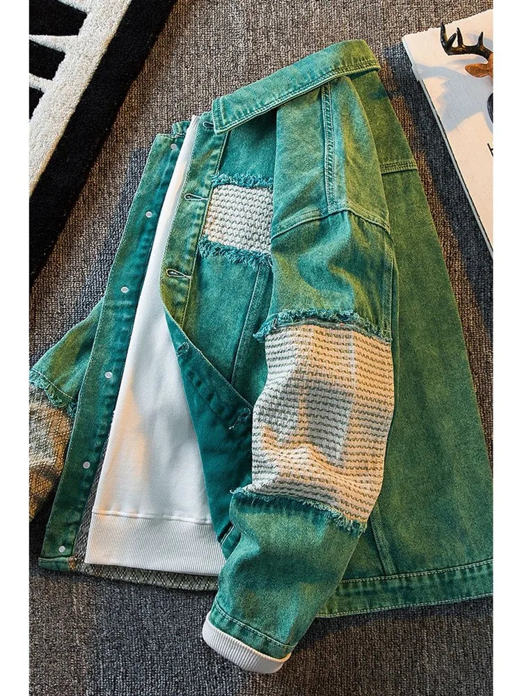 Veste en jean vintage pour homme, grande taille, décontractée, confortable, respirante, haute qualité, mode printemps et automne 2024