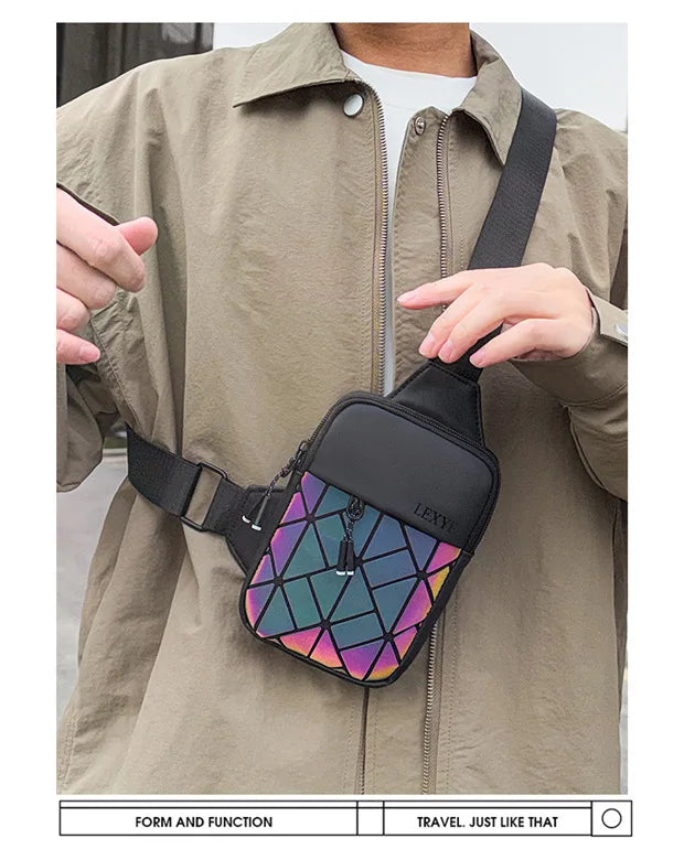 Nouveau petit sac à bandoulière universel décontracté losange grille épaule mode téléphone portable sac de poitrine Premium sac à bandoulière
